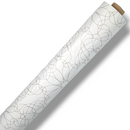 Silver Swirl Design on White PVC Vinyl Tablecloth Roll 20 Metres x 140cm Full Roll
