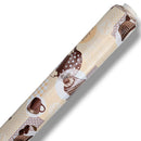 Tea and Cakes Brown PVC Vinyl Tablecloth Roll 20 Metres x 140cm Full Roll