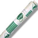Teatime Green PVC Vinyl Tablecloth Roll 20 Metres x 140cm Full Roll