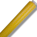 Random Yellow  Polka Dot PVC Vinyl Tablecloth Roll 20 Metres x 140cm Full Roll