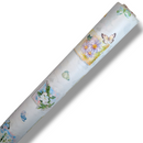 Pastel Butterflies and Flowers PVC Vinyl Tablecloth Roll 20 Metres x 140cm Full Roll