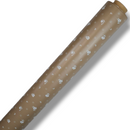 Liitle White Flower on Taupe  PVC Vinyl Tablecloth Roll 20 Metres x 140cm Full Roll