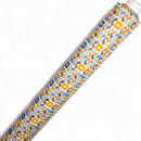 Retro Flower Ochre Multi PVC Vinyl Tablecloth Roll 19 Metres x 140cm Roll
