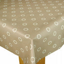 Sicily Taupe Spot vinyl tablecloth 130cm x 140cm Warehouse Clearance