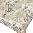 Taupe Silver Christmas Baubles Vinyl Oilcloth Tablecloth