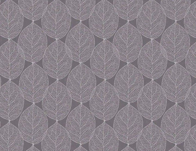 Grey Skeleton Leaf PVC Vinyl Wipe Clean Tablecloth 150cm x 140cm Warehouse Clearance