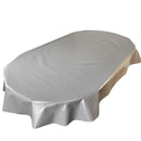 Oval Slate Grey Glitter Wipe Clean PVC Vinyl Tablecloth 180cm x 140cm