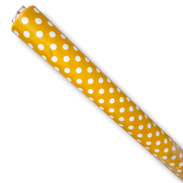 Yellow Smartie Spot PVC Tablecloth 20 Metres Roll