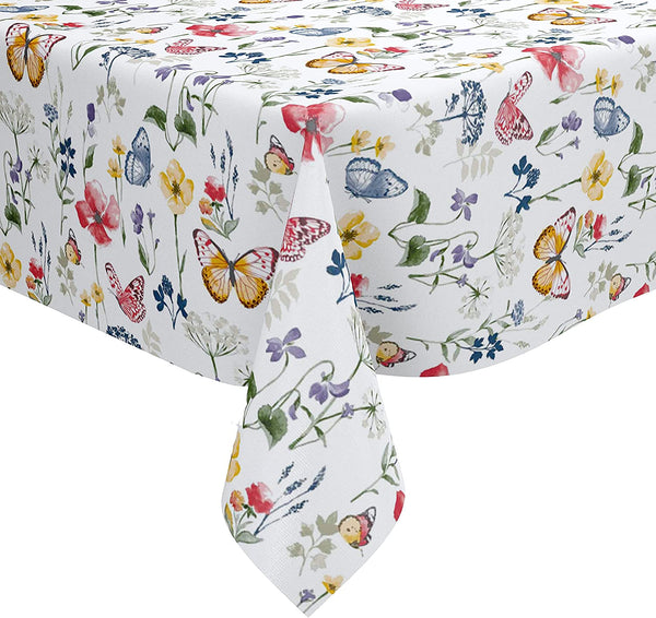 Spring Butterfly Meadow Bright vinyl tablecloth 140cm x 200cm -Warehouse Clearance