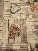 Sticks, Wood Planks and Stones Extra Wide PVC Vinyl Oilcloth Tablecloth 160cm wide