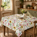 Summer Blooms  Vinyl Oilcloth Tablecloth