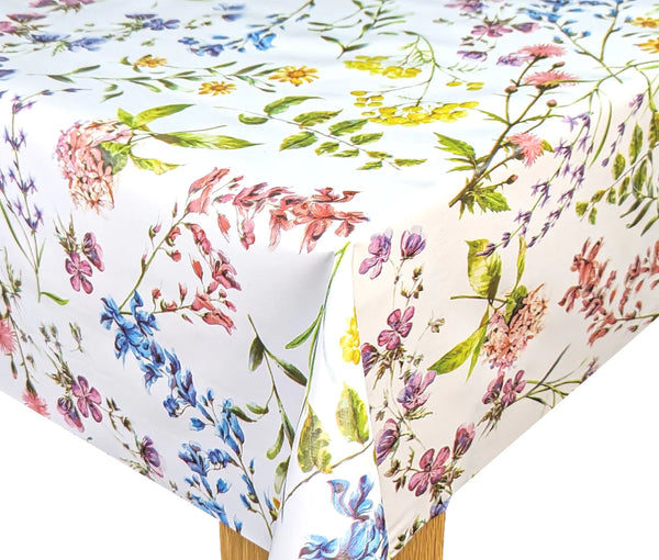 Summer Meadow PVC Vinyl Wipe Clean Tablecloth  130cm x 140cm Warehouse Clearance