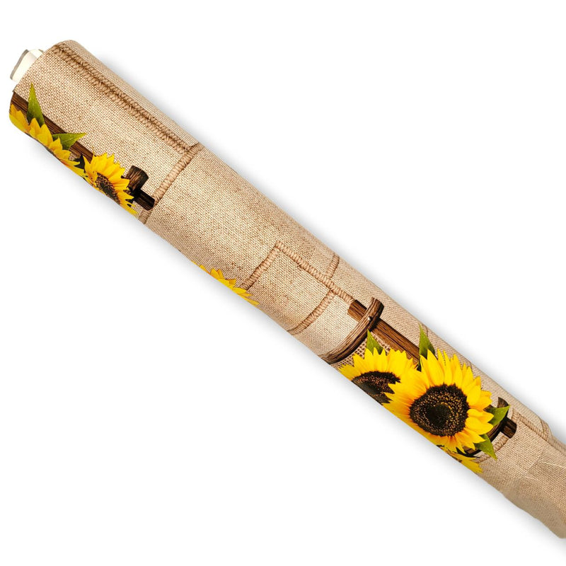 Sunflower on Hessian Effect PVC Tablecloth 20 Metres Roll