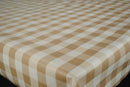 Taupe 25mm Check PVC Vinyl Tablecloth 4.7 Metres x 140cm