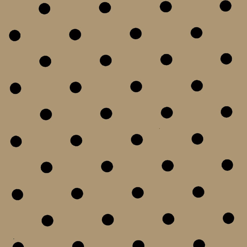 Taupe & Black Polka Dot Vinyl Tablecloth 20 Metres