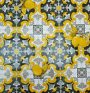 Tiles Yellow and Black PVC Vinyl Wipe Clean Tablecloth 190cm x 140cm