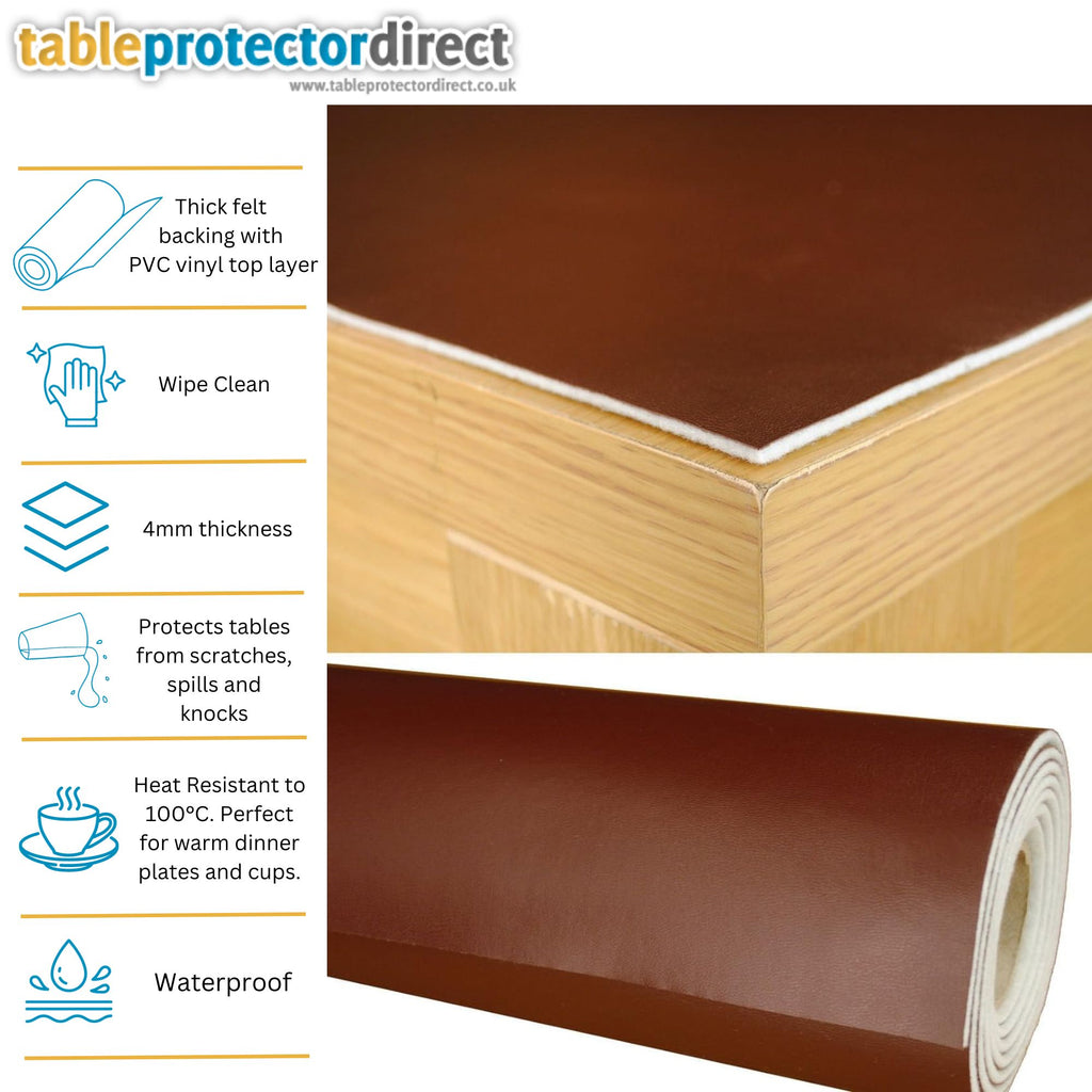 Heavy Duty Table Protector Brown 150cm wide - Home - Table Protector Direct
