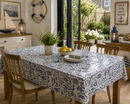 Trawler Fish Navy Oilcloth Tablecloth