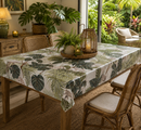 Tropical Monkey Jungle Green Tex Vinyl Oilcloth Tablecloth
