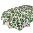 Oval Tropical Beach Palm Green Wipe Clean PVC Vinyl Tablecloth 300cm x 140cm