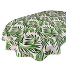 Oval Tropical Beach Palm Green Wipe Clean PVC Vinyl Tablecloth 200cm x 140cm