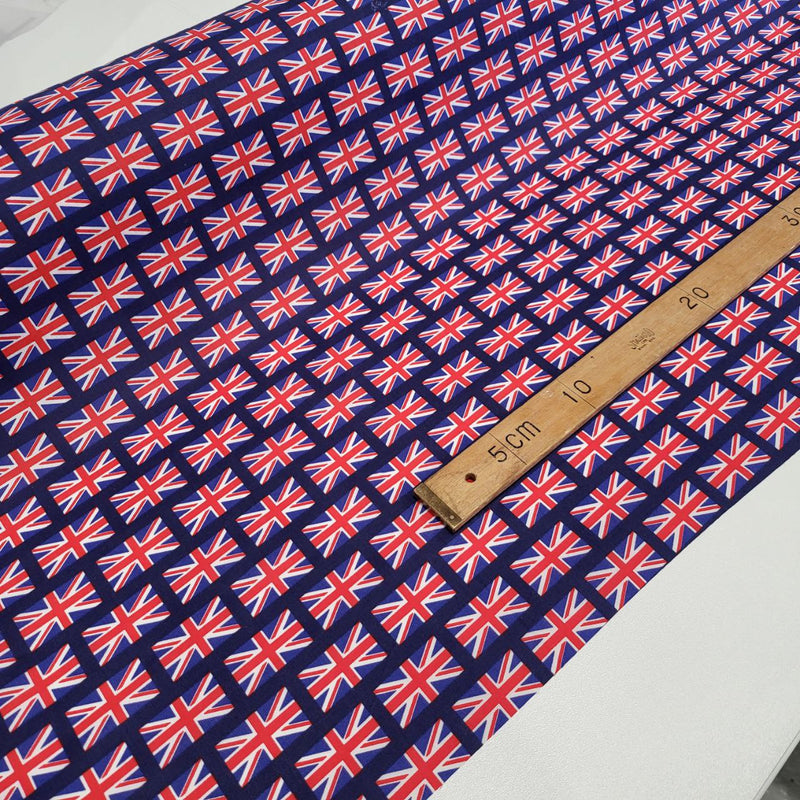 Union Jack British Flag Polyester Cotton FABRIC  112cm x 27.4 metres Roll
