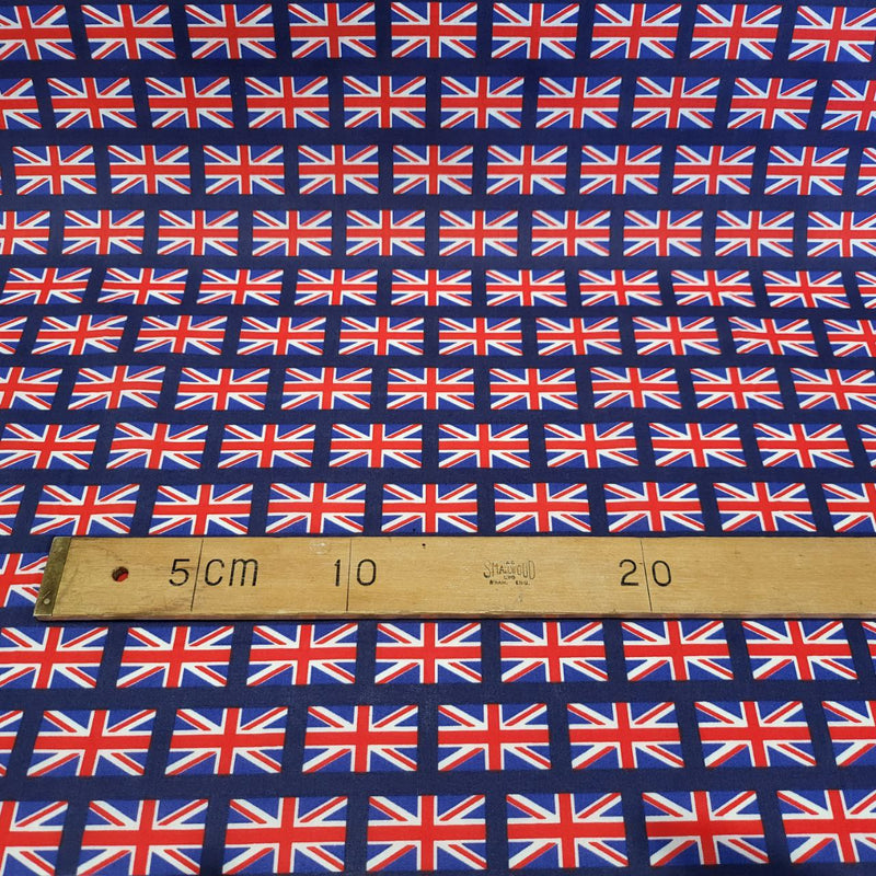 Union Jack British Flag Polyester Cotton FABRIC  112cm x 27.4 metres Roll