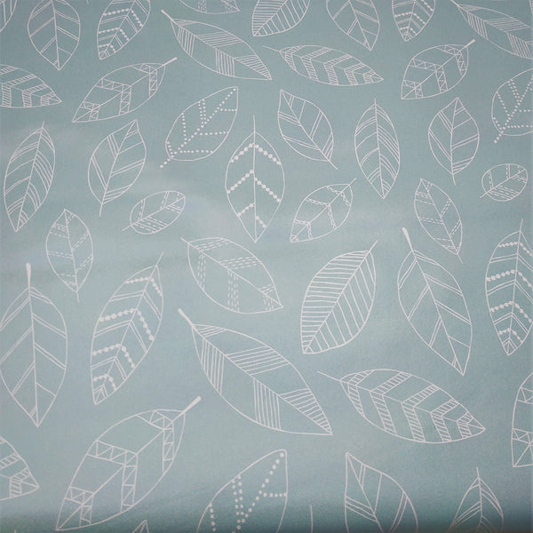 Modern Leaf Duckegg  PVC Vinyl Wipe Clean Tablecloth  170cm x 140cm Warehouse Clearance