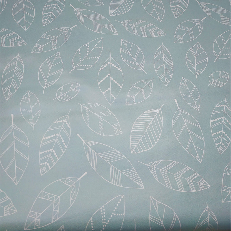Modern Leaf Duckegg  PVC Vinyl Wipe Clean Tablecloth  170cm x 140cm Warehouse Clearance