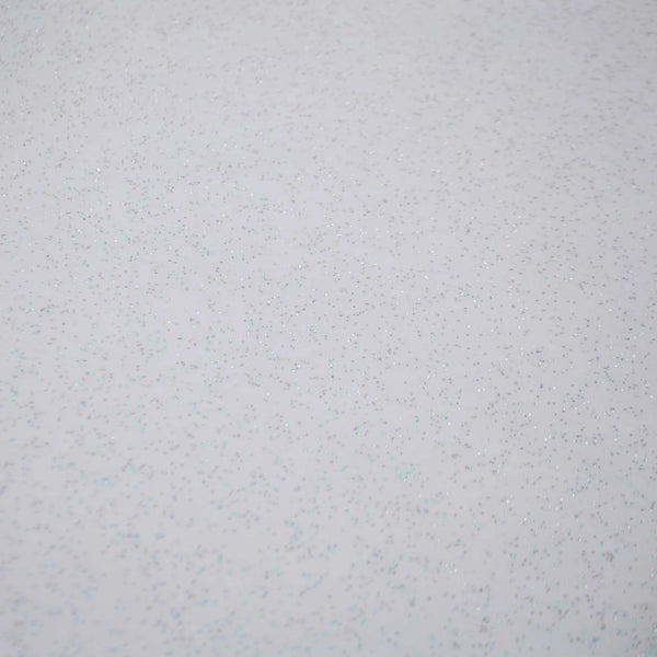 White Glitter Sparkle PVC Vinyl Wipe Clean Tablecloth 150cm x  140cm-Wrinkled- Warehouse Clearance