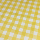 Extra Wide 180cm Round Wipe Clean Tablecloth Vinyl PVC Yellow Bistro Gingham Check