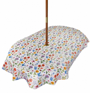 Wildflower Meadow Oval  with PARASOL Hole  200cm x 140cm  PVC Vinyl Wipe Clean Tablecloth  Warehouse Clearance