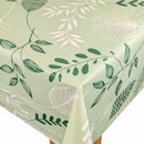 Scallop Edge Wild Garden Sage Green Vinyl Oilcloth Tablecloth