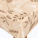 Wild Garden on Beige Vinyl Oilcloth Tablecloth