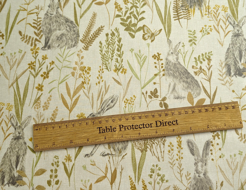 Wild Rabbit Natural Cotton Matt Oilcloth Tablecloth