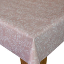 Willow Leaves Pink PVC Vinyl Wipe Clean Tablecloth  180cm x 140cm- Grubby on Back  Warehouse Clearance