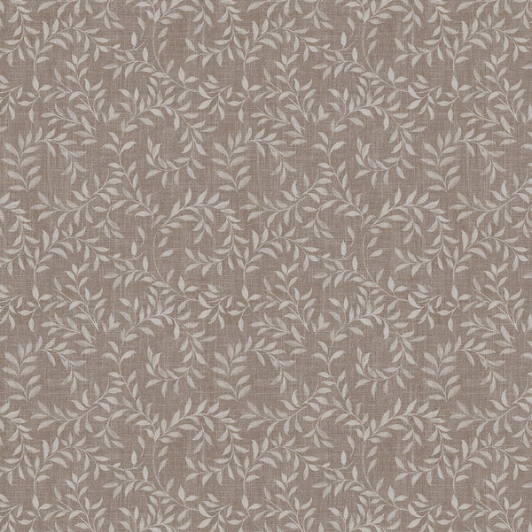 Willow Leaves Taupe PVC Vinyl Wipe Clean Tablecloth  110cm x 140cm Warehouse Clearance