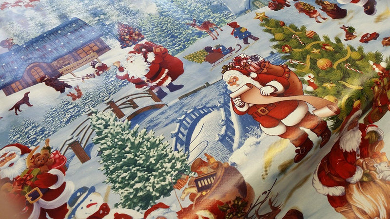 Winter Wonderland Vinyl Christmas Tablecloth Roll 20 Metres x 140cm