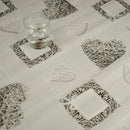 Woven Hearts Grey PVC Tablecloth 20 Metres Roll
