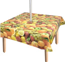 Umbrella Hole Garden Tablecloth Fruit Wider Width Wipe Clean Outdoor Tablecloth Vinyl PVC Round 170cm