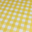 Extra Wide 160cm Round Wipe Clean Tablecloth Vinyl PVC Yellow Bistro Gingham Check