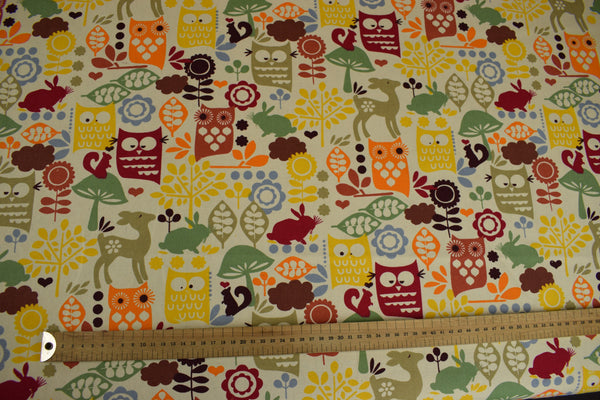 Woodland Creatures 100% Cotton Fabric by Fryetts
