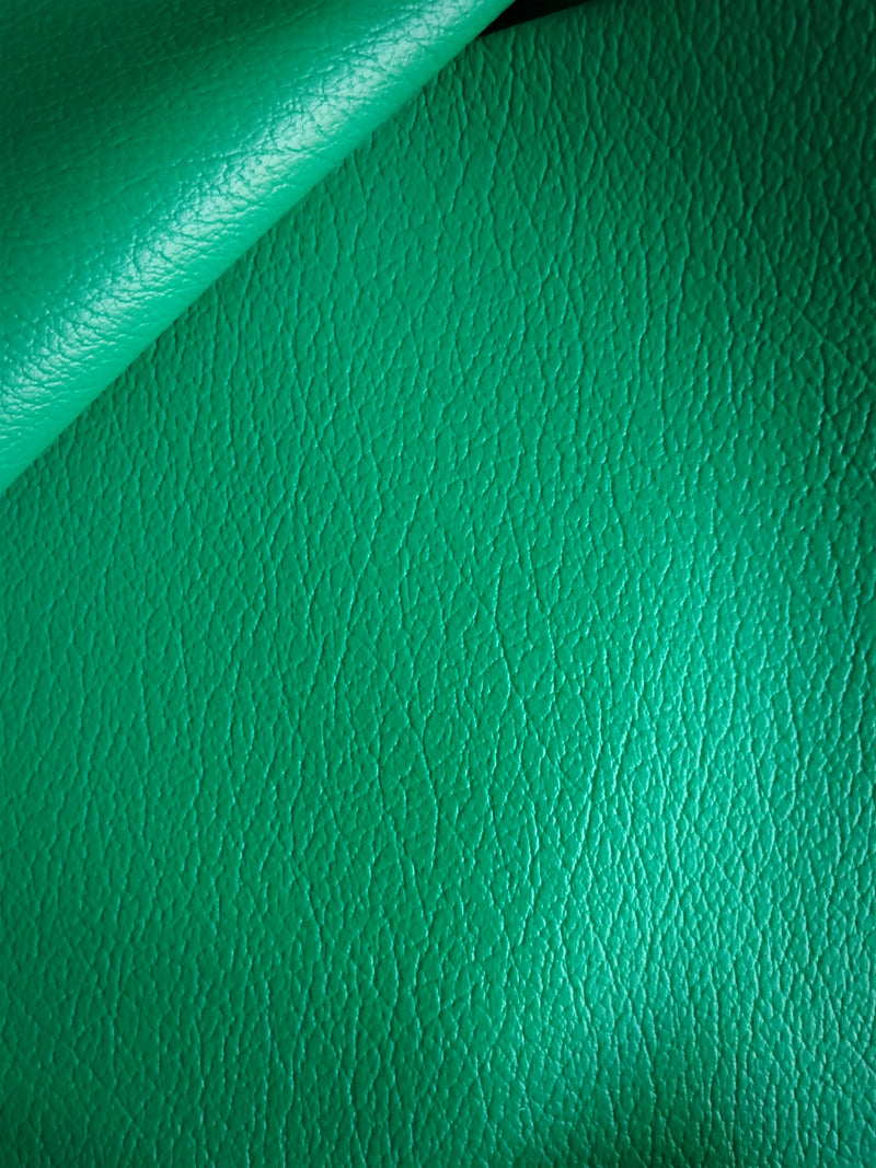 Green Grain Bright Faux Leather Textured Upholstery Vinyl, FR