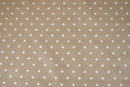 Tiny White Spot on Taupe Vinyl Oilcloth Tablecloth