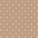 Dainty White Flowers on Taupe PVC Vinyl Tablecloth 20 Metres x 140cm
