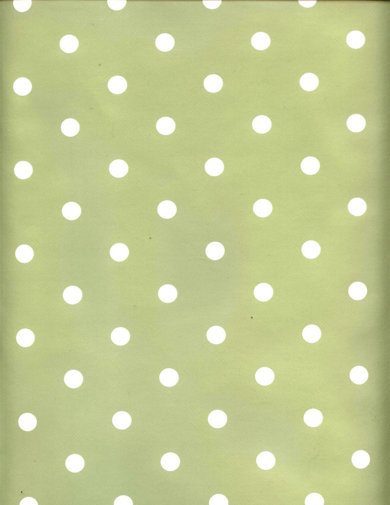 Sage Green Polka Dot PVC Wipe Clean Tablecloth