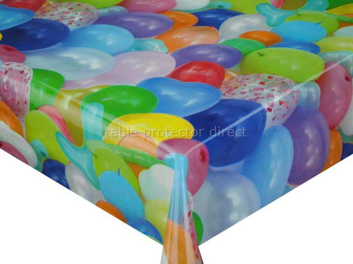 Balloons Party Vinyl Oilcloth Tablecloth