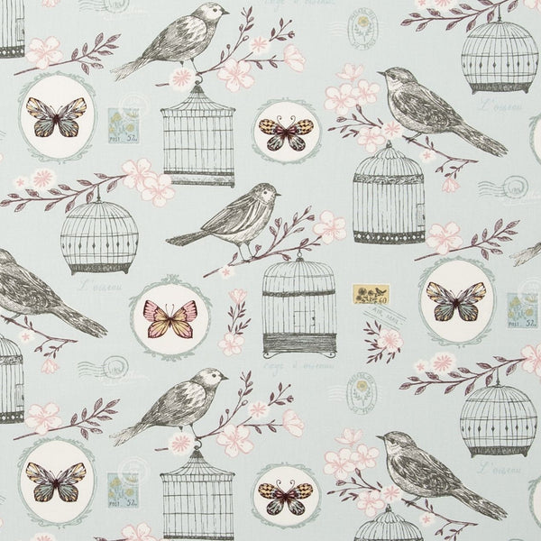 Melodie Birds Duckegg Oilcloth Tablecloth