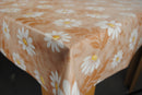 Daisy Taupe Vinyl Oilcloth Tablecloth