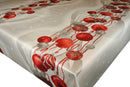 Hanging Baubles Silver Christmas Vinyl Oilcloth Tablecloth